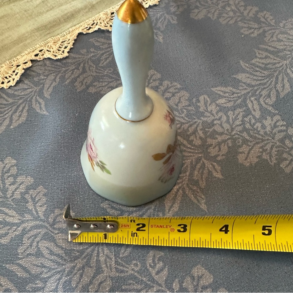 Nipoon Floral Blue and Gold Decorative Ceramic Bell - Picture 7 of 10